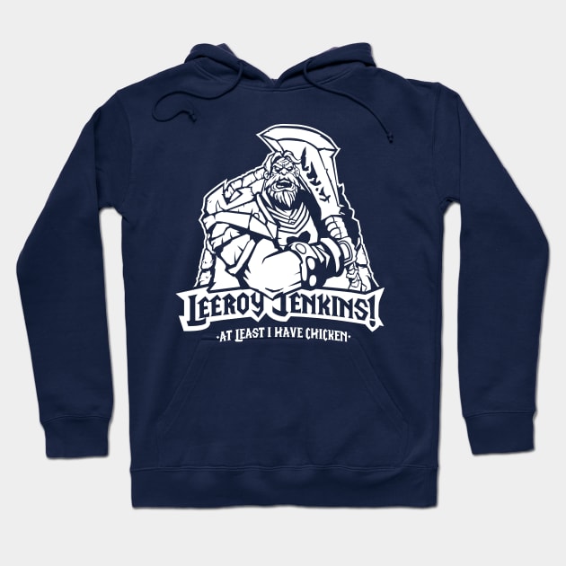 Leeroy Jenkins! White Hoodie by demonigote